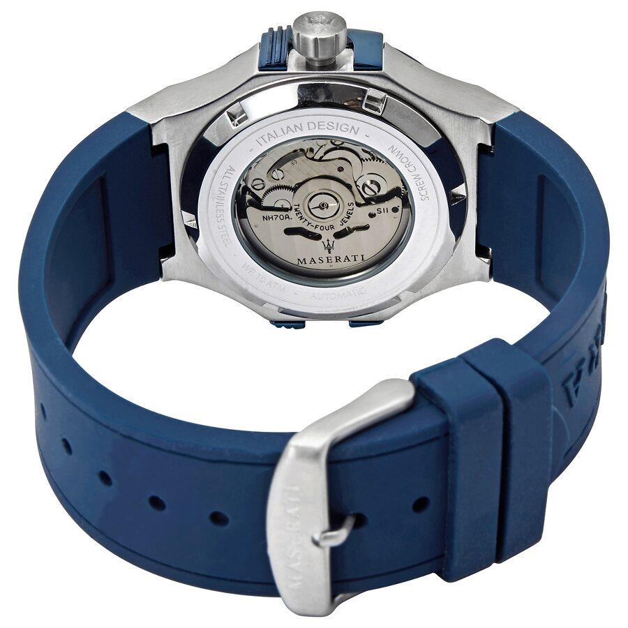 Maserati R8821108028 Potenza Heren Uhr mit blauem Silikonband Automatik Maserati R8821108028 Potenza Heren Uhr mit blauem Silikonband Automatik